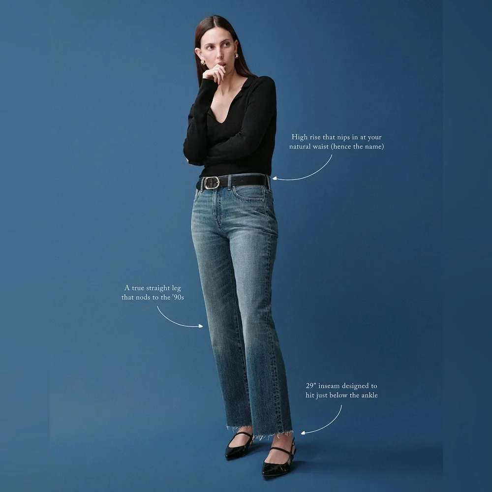 NWT J.Crew Petite Nipped Straight Jean in Stretch Bangkok Wash